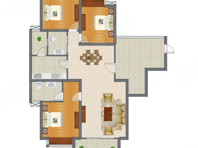 3室2厅 130.16平米