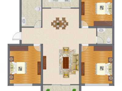 3室2厅 113.74平米