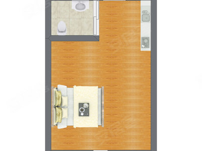 1室1厅 25.21平米