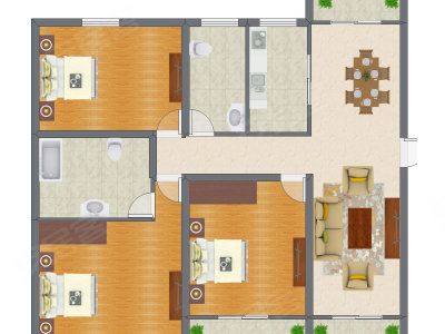 3室3厅 111.31平米