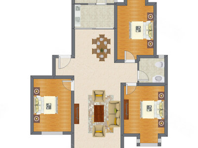 3室2厅 116.92平米