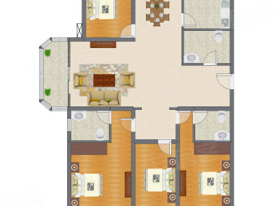 4室2厅 169.20平米