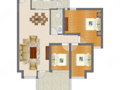 3室2厅 118.11平米户型图