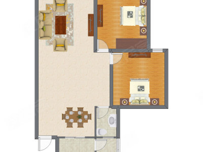 2室2厅 81.60平米户型图
