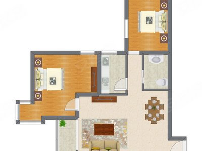 2室2厅 101.00平米