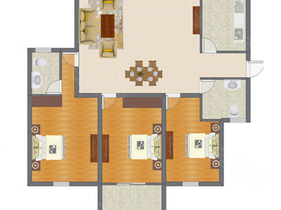 3室2厅 116.24平米