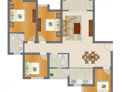 4室2厅 106.42平米