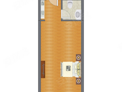 1室0厅 54.59平米户型图
