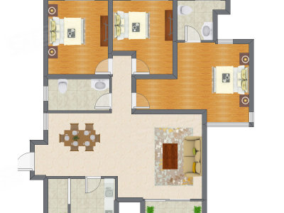 3室2厅 131.02平米