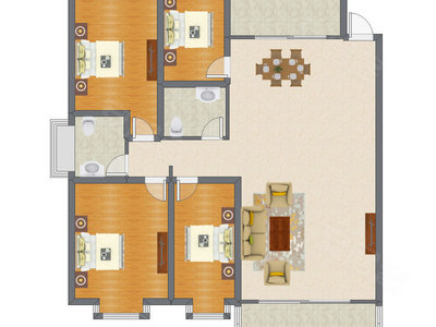 4室2厅 148.00平米户型图