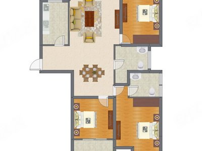 3室2厅 127.00平米