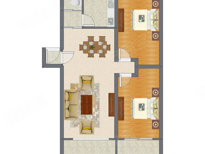 2室2厅 99.17平米户型图