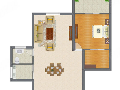 1室1厅 85.00平米户型图