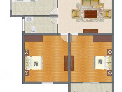 2室1厅 84.95平米