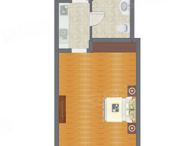 1室0厅 57.53平米户型图