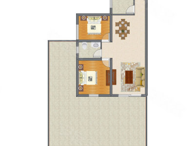 2室2厅 80.16平米