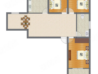 3室2厅 92.22平米