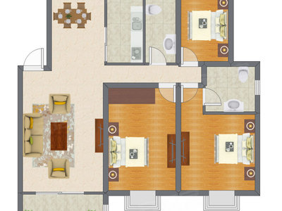 3室2厅 125.50平米