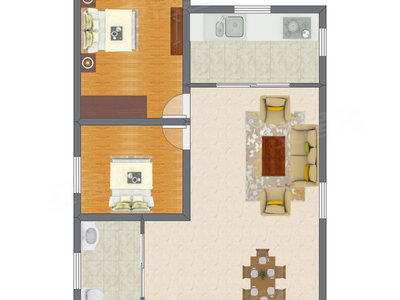 2室2厅 85.70平米
