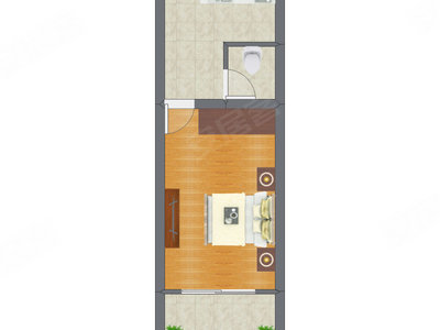 1室0厅 41.38平米户型图