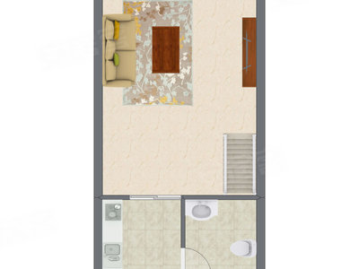 1室1厅 34.14平米户型图