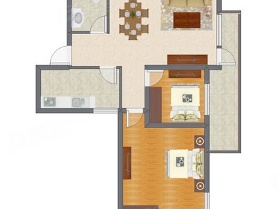 2室2厅 80.53平米
