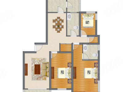 3室2厅 161.54平米