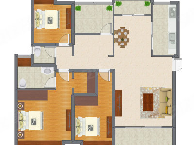 3室2厅 124.79平米