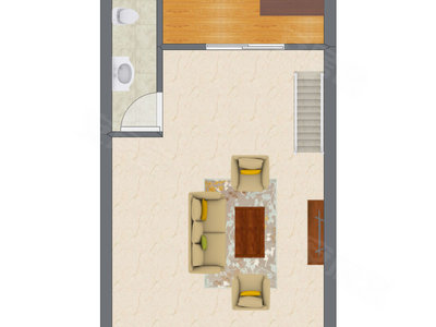 2室2厅 64.14平米户型图