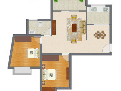 2室2厅 90.10平米