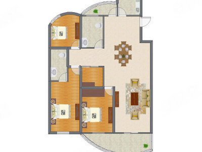 3室2厅 115.70平米户型图