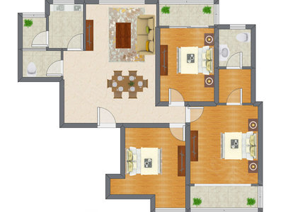 3室2厅 88.90平米