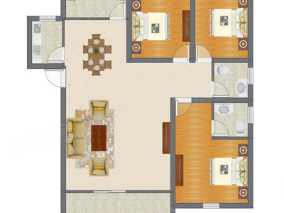 3室2厅 116.95平米户型图