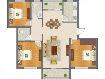 3室2厅 115.91平米