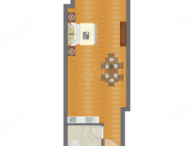 1室0厅 59.52平米户型图