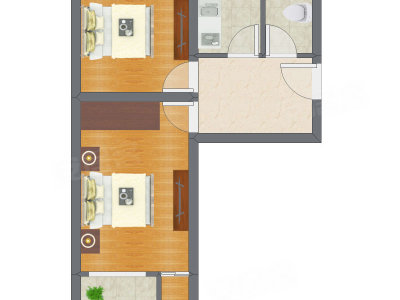 2室1厅 32.45平米