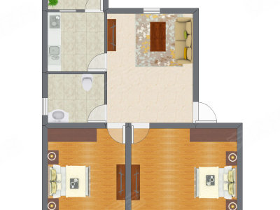 2室1厅 73.00平米户型图