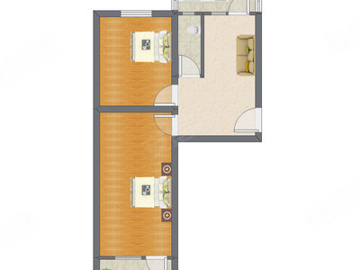 2室1厅 65.65平米