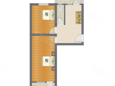 2室1厅 65.65平米