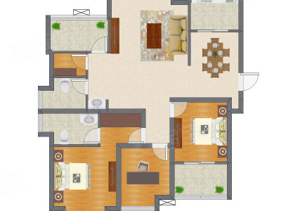 3室2厅 92.99平米户型图