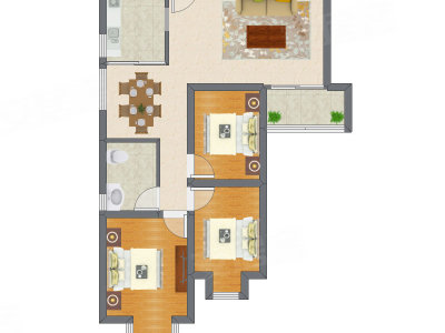3室2厅 92.54平米户型图