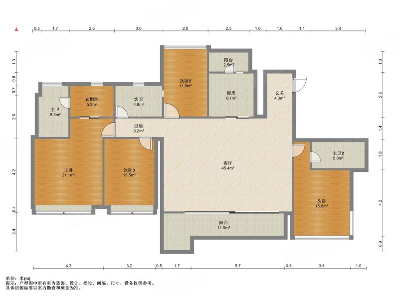 朗基紫境东来4室2厅3卫181㎡南北310万