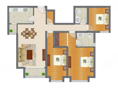 3室2厅 143.89平米