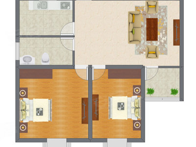 2室2厅 70.95平米