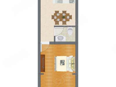 1室1厅 35.89平米
