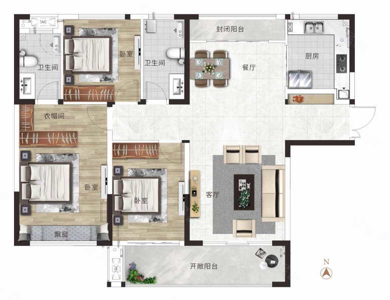 建业·壹号城邦7期|7号院3室2厅2卫130㎡西91万