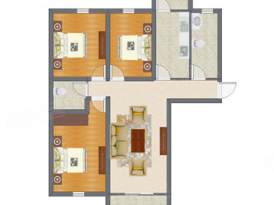 3室1厅 122.05平米