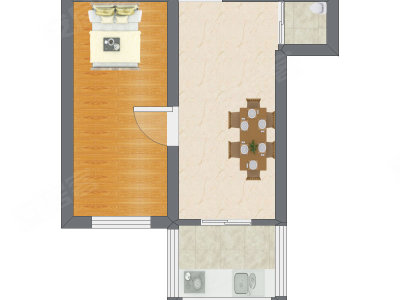 1室1厅 32.69平米