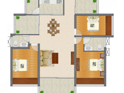 3室2厅 126.83平米