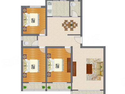 3室2厅 156.27平米